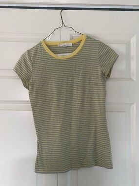Forever 21 Yellow & Gray Striped Tee